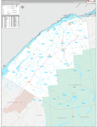 St. LawrenceCounty, NY Wall Map Premium Style 2024